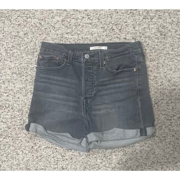 LEVI'S Wedgie Short Faded Black Denim Shorts Womens Style # 523600023 Size 29 - Picture 4 of 9